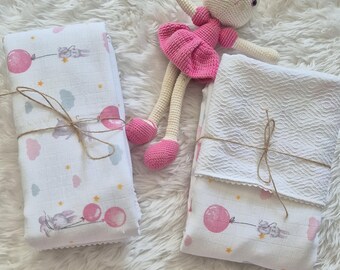Cotton Muslin Baby Blanket: Waffle Weave Wrap (35x40 inches)