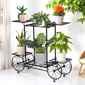 Modern Plant Stand indoor | Balcony plant stand outdoor| Wrought Iron Shelf  flower pot Holder | Display Rack for home decor