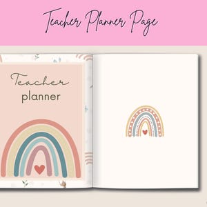 Planificador docente editable en formato PDF de Canva, plan de lecciones, horario de clases, plantilla de enseñanza, calendario escolar, tamaño A4, carta de EE. UU.