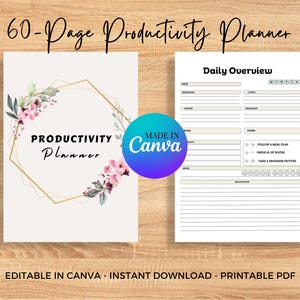 Customizable Productivity Journal Canva Template Weekly Planner for Work Productivity Template Organization Journal Life Management Binder