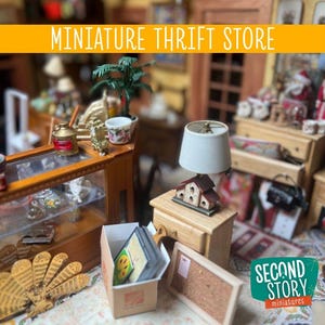Dollhouse Miniature Vintage Thrift Store Furniture & Accessories | Vintage Miniatures | 1:12 Scale