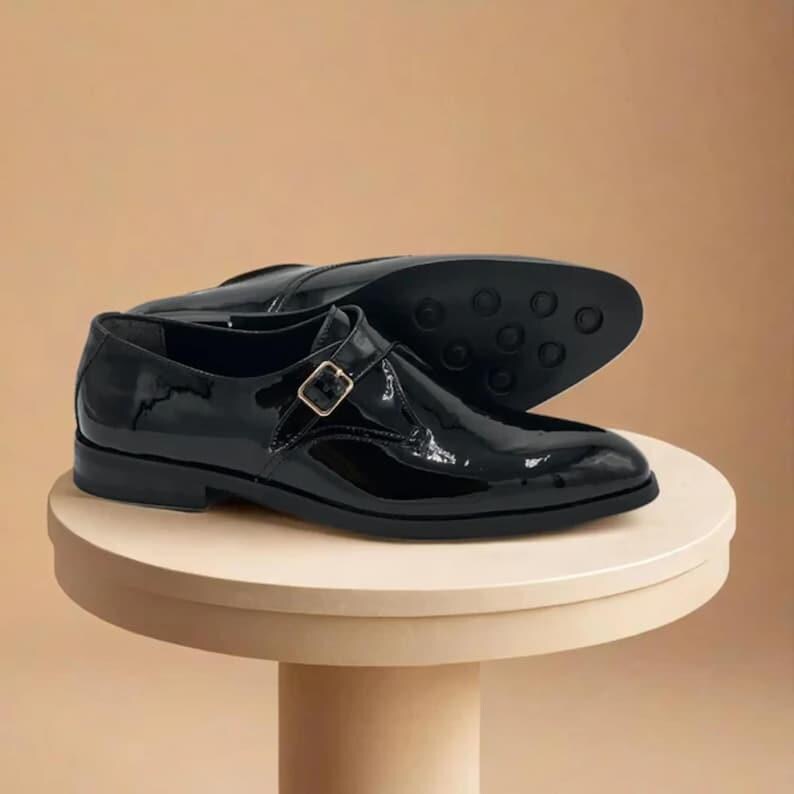 Patent Leather Monk Strap & Buckle Shoes - Nordstrom Rack