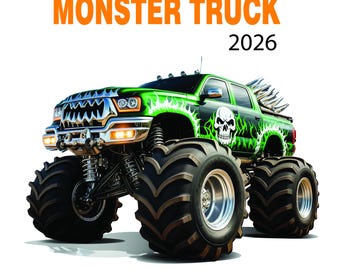 Monster Truck 2026 Wall Calendar