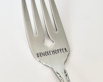 Dinglehopper - Engraved Fork, Stainless Steel Rose