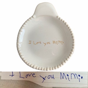 Actual Handwriting Gift, Trinket Dish, Ring Tray, Jewelry Plate, Personalized Custom