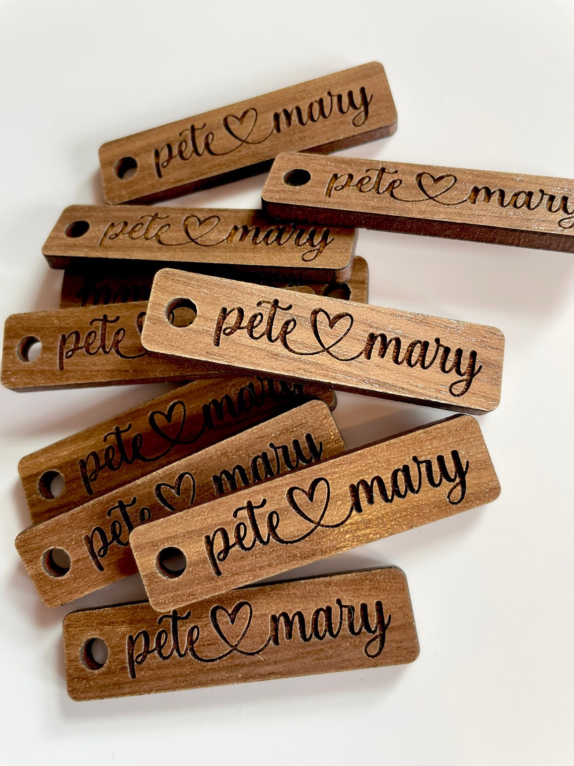 Personalized Set of 50 Name Napkin Ring Tags Heart Connected Etsy