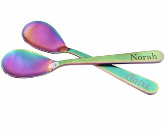 Rainbow Personalized Baby Child Spoon