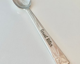 Cereal Killer | Spoon, Engraved Gift Stainless Steel Bow