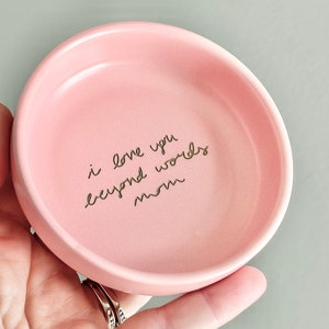 Actual Handwriting Gift, Trinket Dish, Ring Tray, Jewelry Plate, Personalized Custom Pink, White, Green or Black image 9