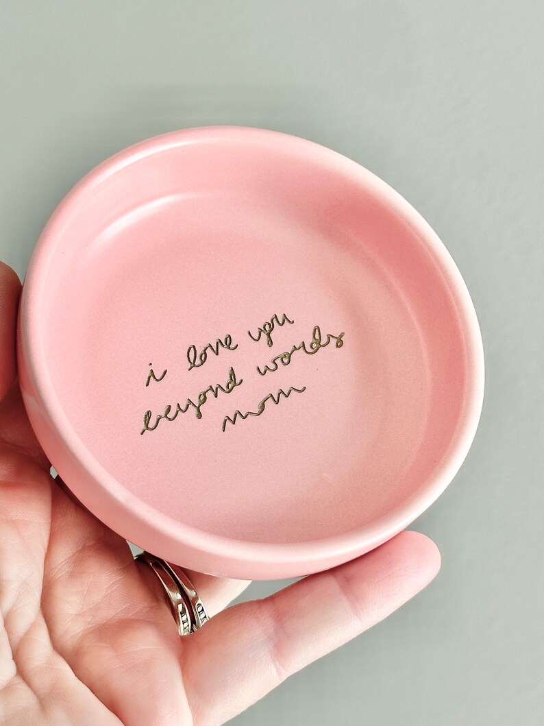 Actual Handwriting Gift, Trinket Dish, Ring Tray, Jewelry Plate, Personalized Custom Pink, White, Green or Black image 9