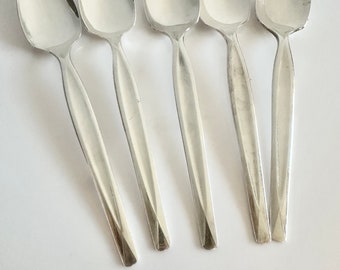 Set of 5 Vintage Grapefruit Spoons, Roger’s , Deco