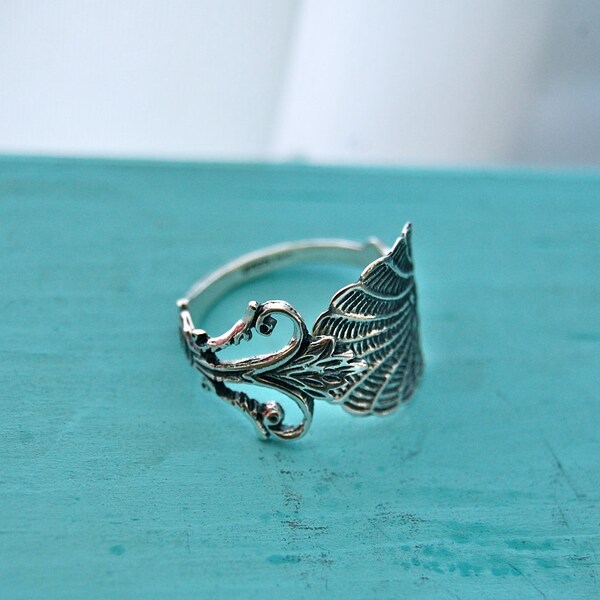 Shell Salt Spoon Ring, Sterling Silver size 5, 6, 7, 8 or 9