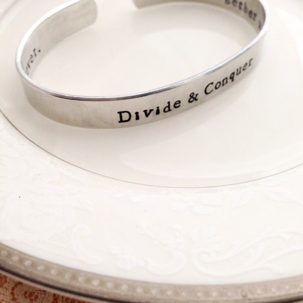Men's personalized bracelet cuff: metal bracelet
