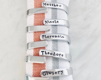 Set of 12 family napkin rings, personalized, fun party set