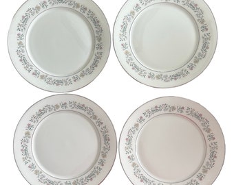 Set of 4 Oxford Bone China Tenderly Dinner Plates