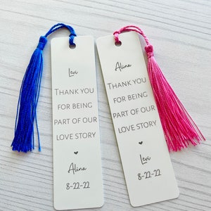 Bookmark, Personalized White Metal, Custom Wording, Teacher Principal Gift, Engraved with Tassel image 3