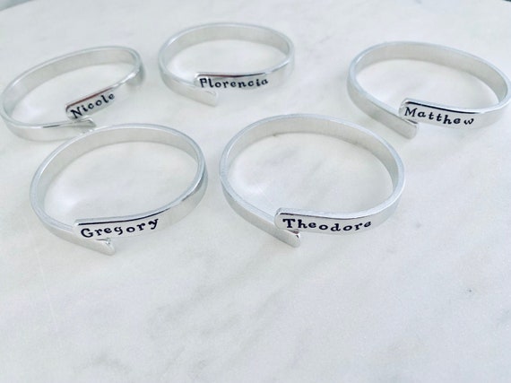 Napkin rings with best sale names