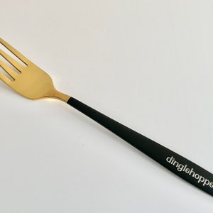 Dinglehopper - Gold and Black Engraved Mini Fork