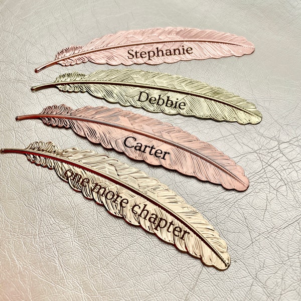 Feather Personalized Bookmark