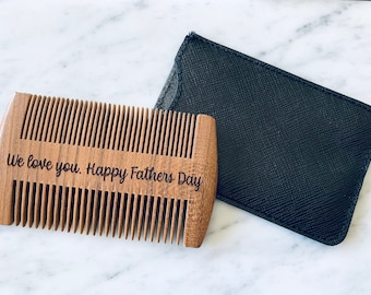 Personalized Gift, Beard Comb, Sandalwood, Gift for Dad, Men, Husband, Grandpa Mustache Father's Day Gift