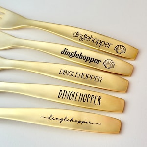 Dinglehopper - Gold Engraved Fork, Gold