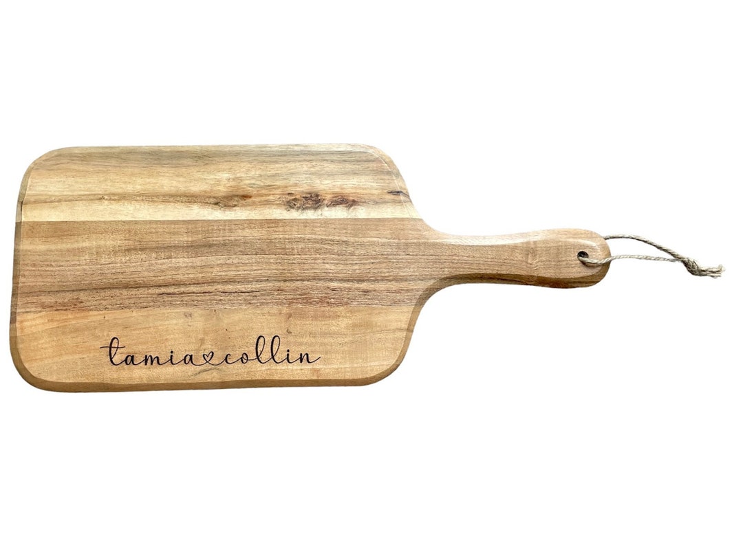 Personalized Cutting Board Serving, Family Name Engraved on Acacia Wood ...