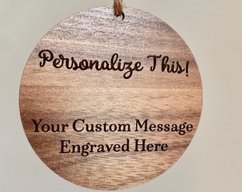 Personalized Custom Any Wording Wood Christmas Ornament