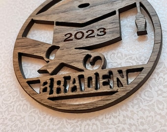 Class of 2023, Seniors, Graduation Gift Ornament or Gift Tag, Walnut