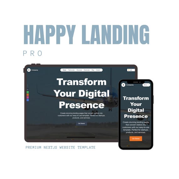 Next.js 16 Professional Website Template - Happy Landing PRO