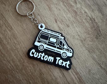 Ford Transit Campervan Keychain - Personalised Van Life Gift (Custom Text)