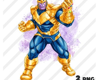 Thanos akwarela 2 clipart png sztuka, sztuka Avengers CYFROWE POBIERANIE do druku