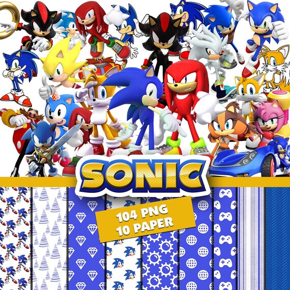 sonic clipart pack png, sonic bundle pack Paper digital