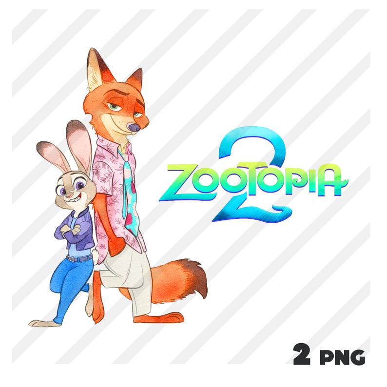 Zootopia 2 acuarela clipart PNG arte, Judy y Nick digital - Etsy México