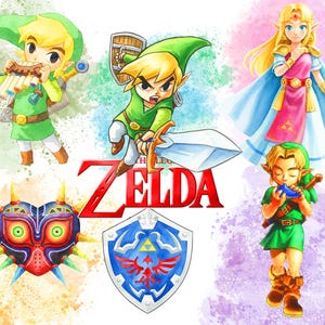 Zelda clipart watercolor pack png, Zelda bundle pack
