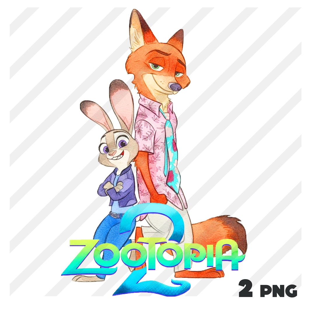 Zootopia 2 Watercolor Clipart Png Art , Judy and Nick DIGITAL DOWNLOAD ...