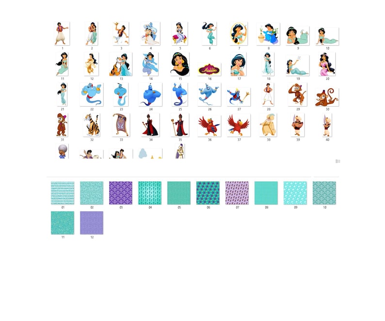 Aladdin Clipart Pack Png, Aladdin Bundle Pack Seamless Pattern Digital ...