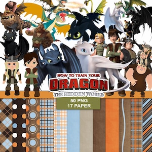 clipart pack png, How Train Your Dragon bundle pack seamless pattern digital