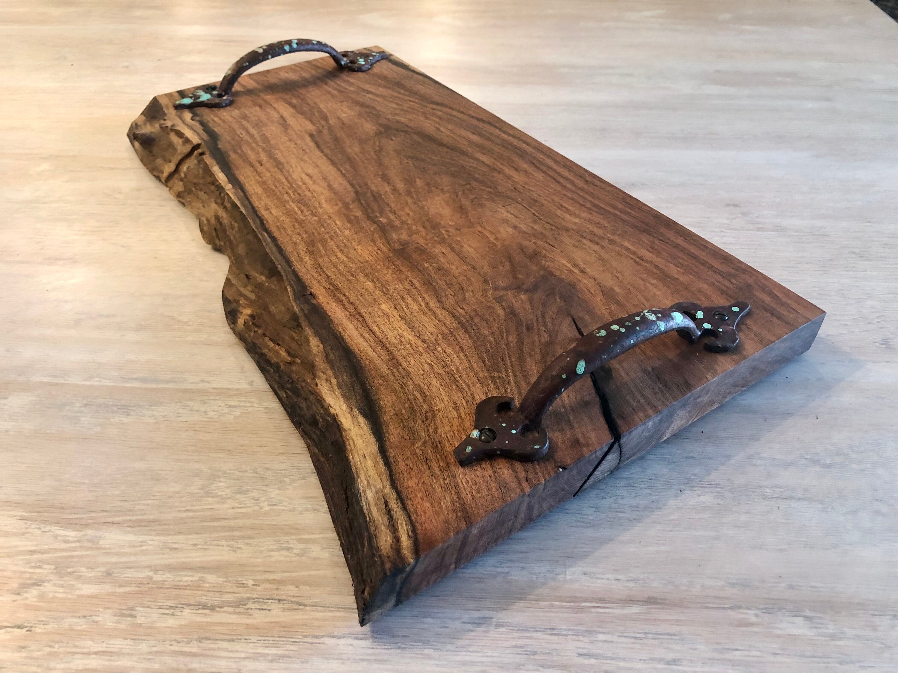 Texas Live Edge Mesquite Charcuterie Board with Handles/ Etsy