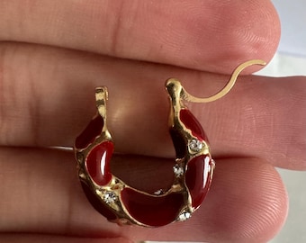 Enamel Earrings, Leopard Skin Earrings, White Red Black earrings, Dangle Earrings, Wedding Gift, Bridesmaid Gift for her