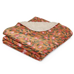 Tropical Citrus Throw Blanket, Colorful Fruit Pattern, Fruit Lover Gift, Cozy Couch Blanket, Summer Fruits, Whimsical Fruits, Tangerines