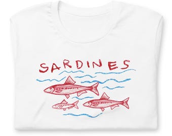 Sardine Girl Summer T-Shirt, Mediterranean T-Shirt, Sardine Shirt, Fishermen Aesthetic, Tomato Girl Summer, Ocean Lover Gift, Tinned Fish