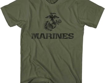 marines - usmc marines eagle and globe adult shirt