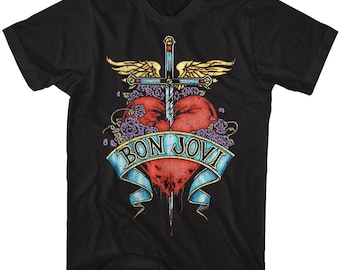 Bon Jovi Heart Adult Music Shirt
