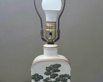 Kitchen Accent Lamp, Hand Painted, Parsley Image, Vintage, Porcelain, By Nelson Lebo