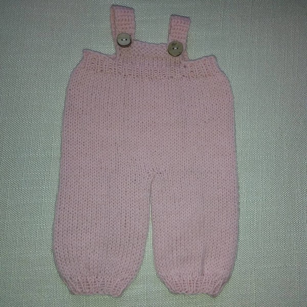 Ropa de muñeca Waldorf - Monos de punto -Color rosa pálido tejido en general - se adapta a muñecas de 15 a 16 pulgadas