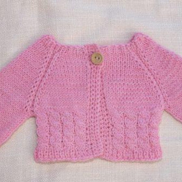 Waldorf Doll Clothes - Pink knitted Sweater , fit 15 inch dolls