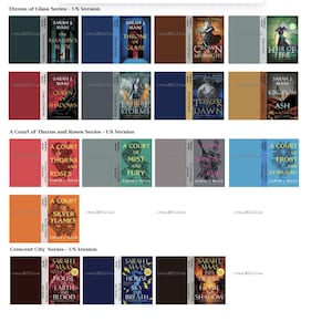 Printable Mini Sarah J. Maas Book Set | Throne of Glass, ACOTAR, Crescent City | UK & US Covers | Miniature Books for Dollhouse