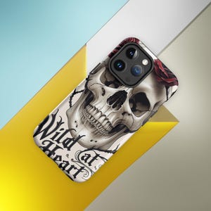 MagSafe,iPhone&quot;iPhone Case with Skull and Rose Design, &#39;Wild at Heart&#39; Gothic Tattoo Style Cover for iPhone 11/12/13/14, Edgy & Unique Gift&quot;