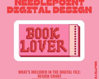 Book Lover Matchbox Needlepoint DIGITAL DESIGN