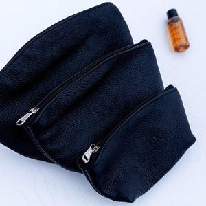 Makeup bag|Makeup cosmetic bag|Travel Organizer|Leather Make Up Pouch|Travel set|Leather Make-up Bag|Leather toiletry bag| 3 in 1 bags